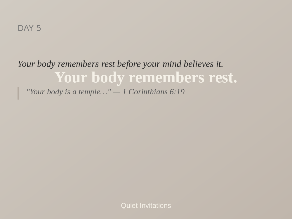 Letting Your Body Lead