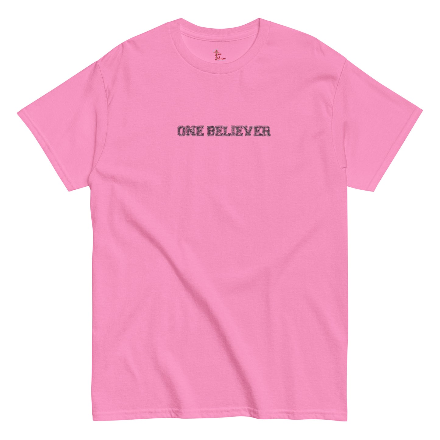 Unisex “You Can’t Stop Me” t-shirt in azalea  front from One Believer — Christian tee inspiring courage, confidence, and faith.