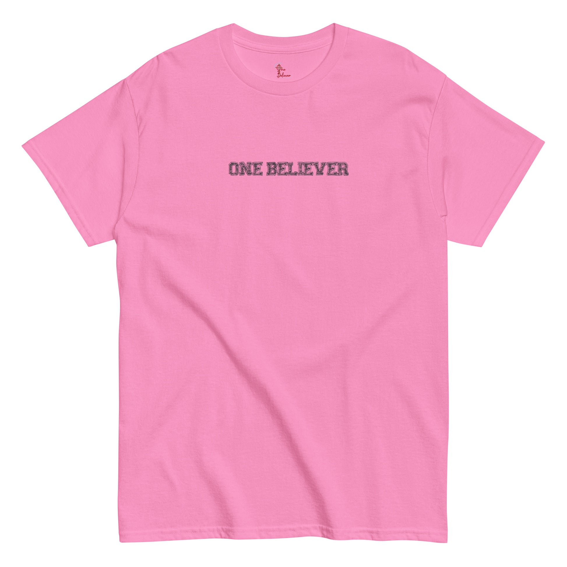 Unisex “You Can’t Stop Me” t-shirt in azalea  front from One Believer — Christian tee inspiring courage, confidence, and faith.