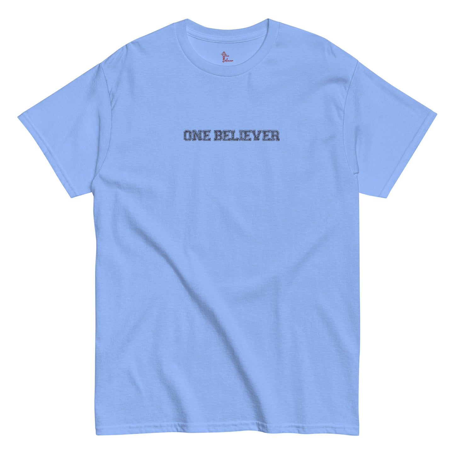 Unisex “You Can’t Stop Me” t-shirt in carolina blue  front from One Believer — Christian tee inspiring courage, confidence, and faith.