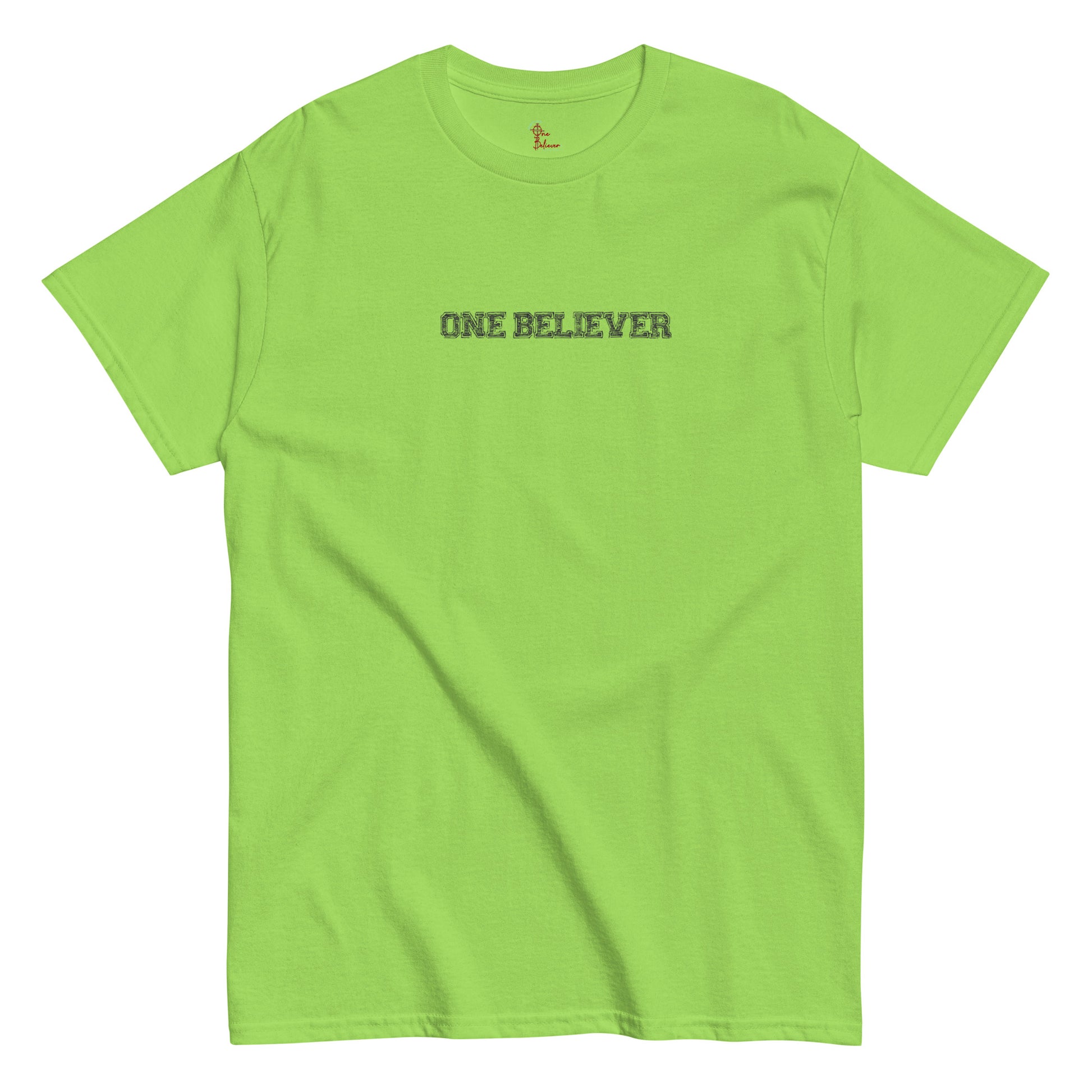 Unisex “You Can’t Stop Me” t-shirt in lime  front from One Believer — Christian tee inspiring courage, confidence, and faith.