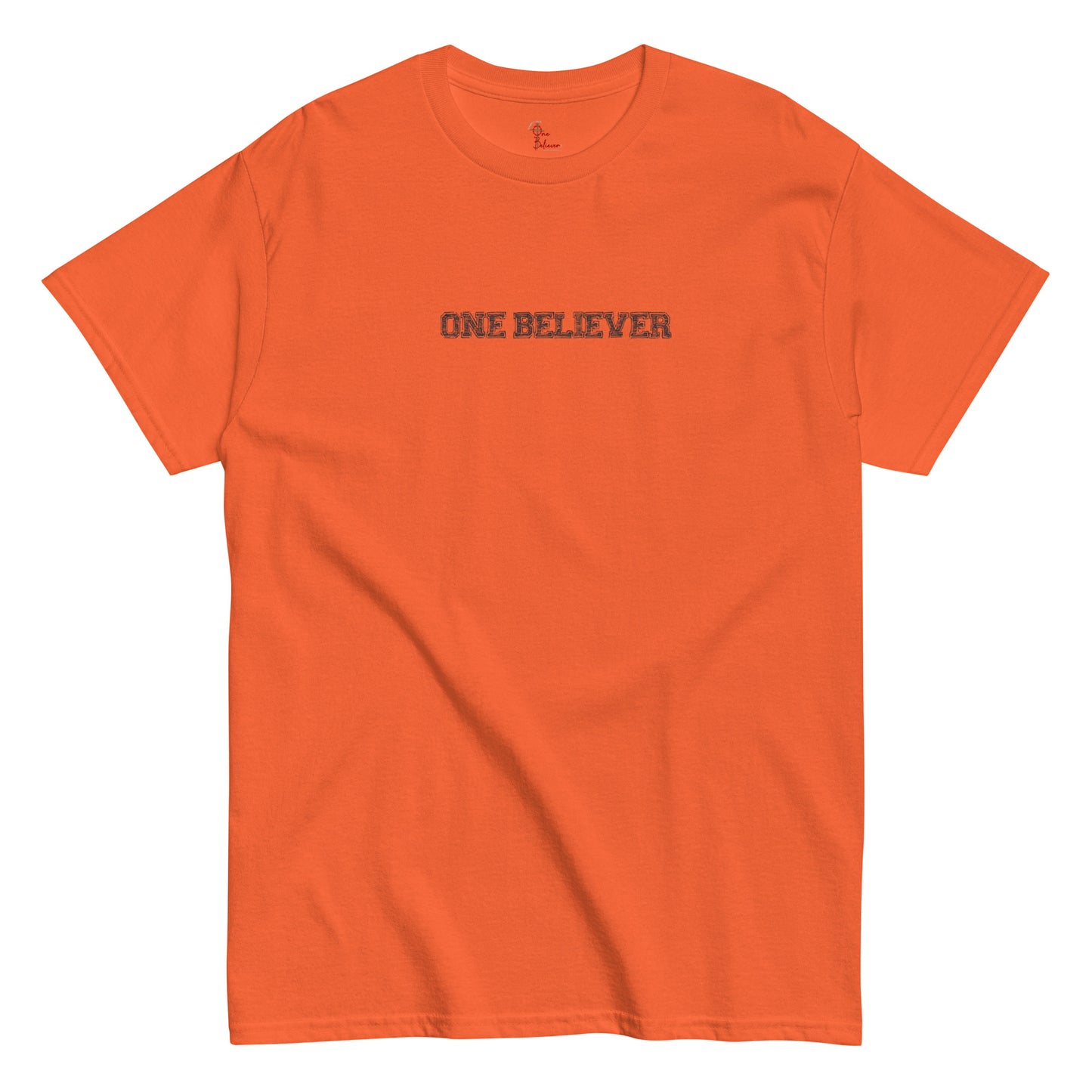 Unisex “You Can’t Stop Me” t-shirt in orange  front from One Believer — Christian tee inspiring courage, confidence, and faith.