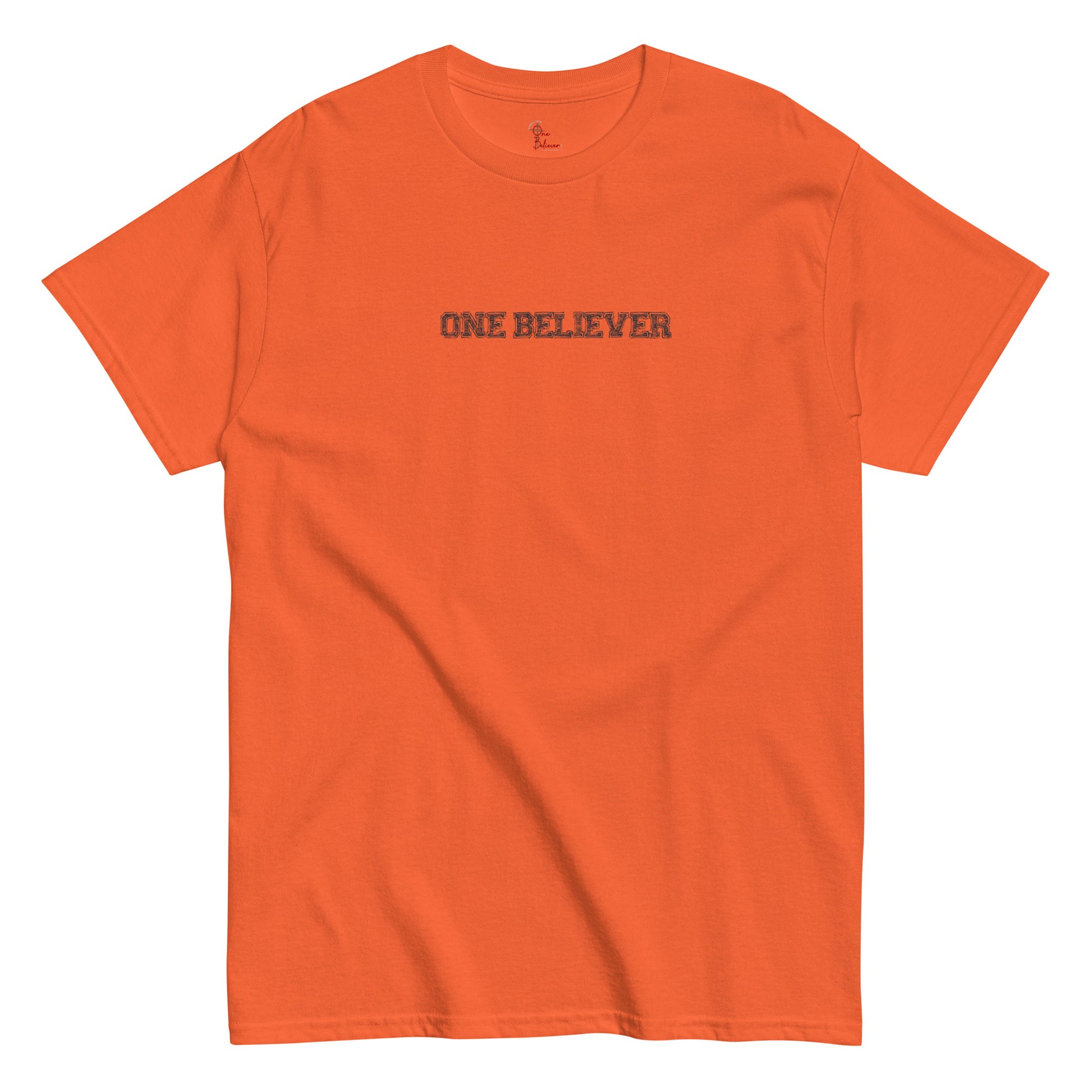 Unisex “You Can’t Stop Me” t-shirt in orange  front from One Believer — Christian tee inspiring courage, confidence, and faith.