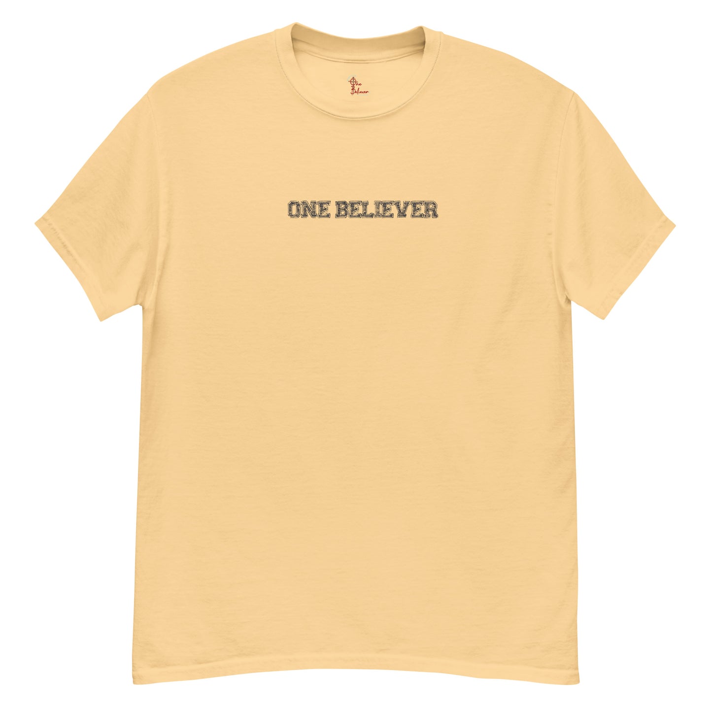 Unisex “You Can’t Stop Me” t-shirt in yellow haze front from One Believer — Christian tee inspiring courage, confidence, and faith.