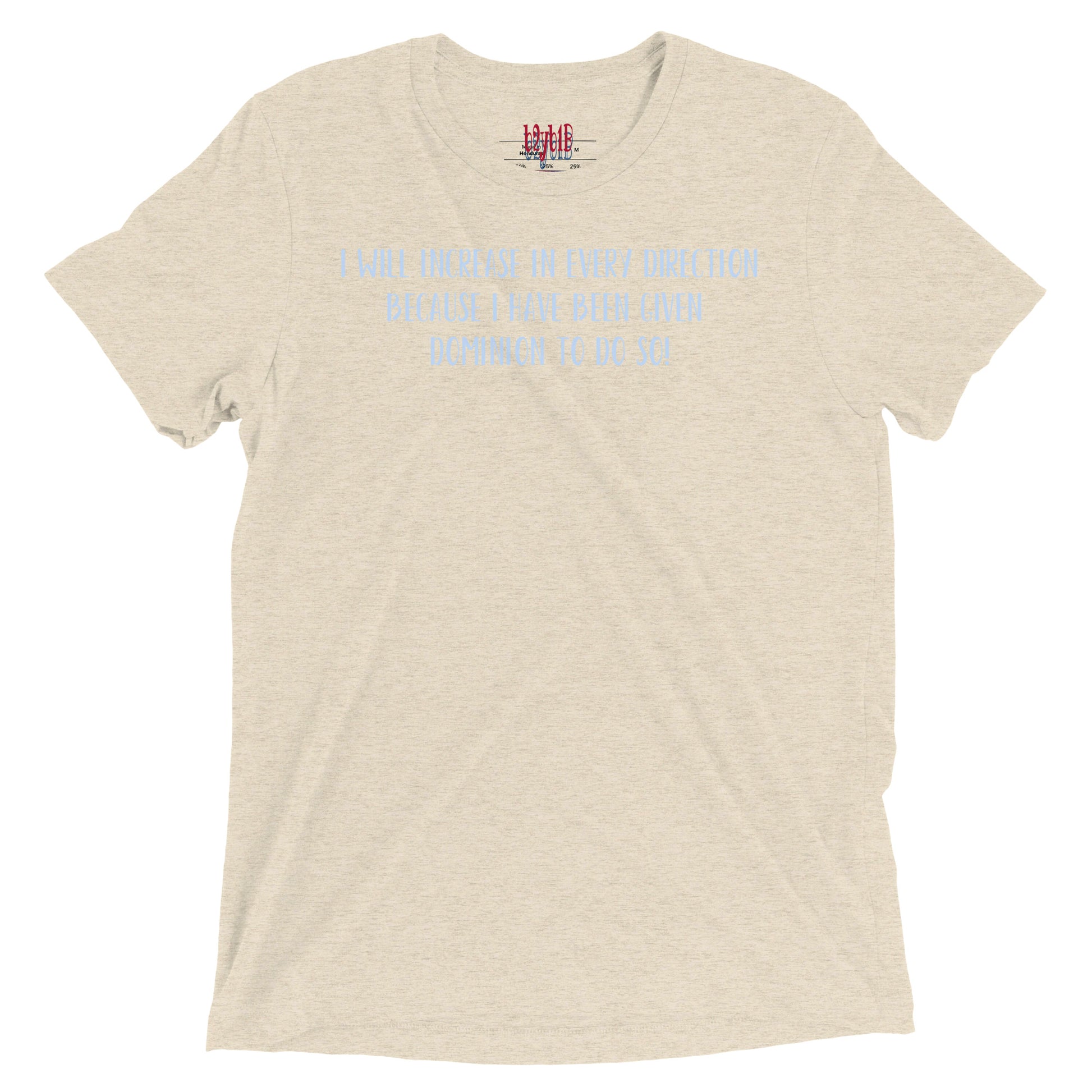 Unisex “You Can’t Stop Me” t-shirt in oatmeal triblend front from One Believer — Christian tee inspiring courage, confidence, and faith.