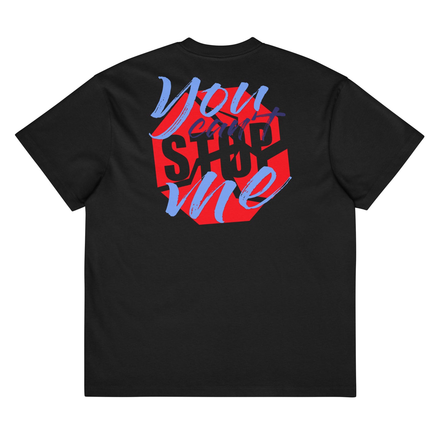 Unisex Box “You Can’t Stop Me” t-shirt in black back from One Believer — Christian tee inspiring courage, confidence, and faith.