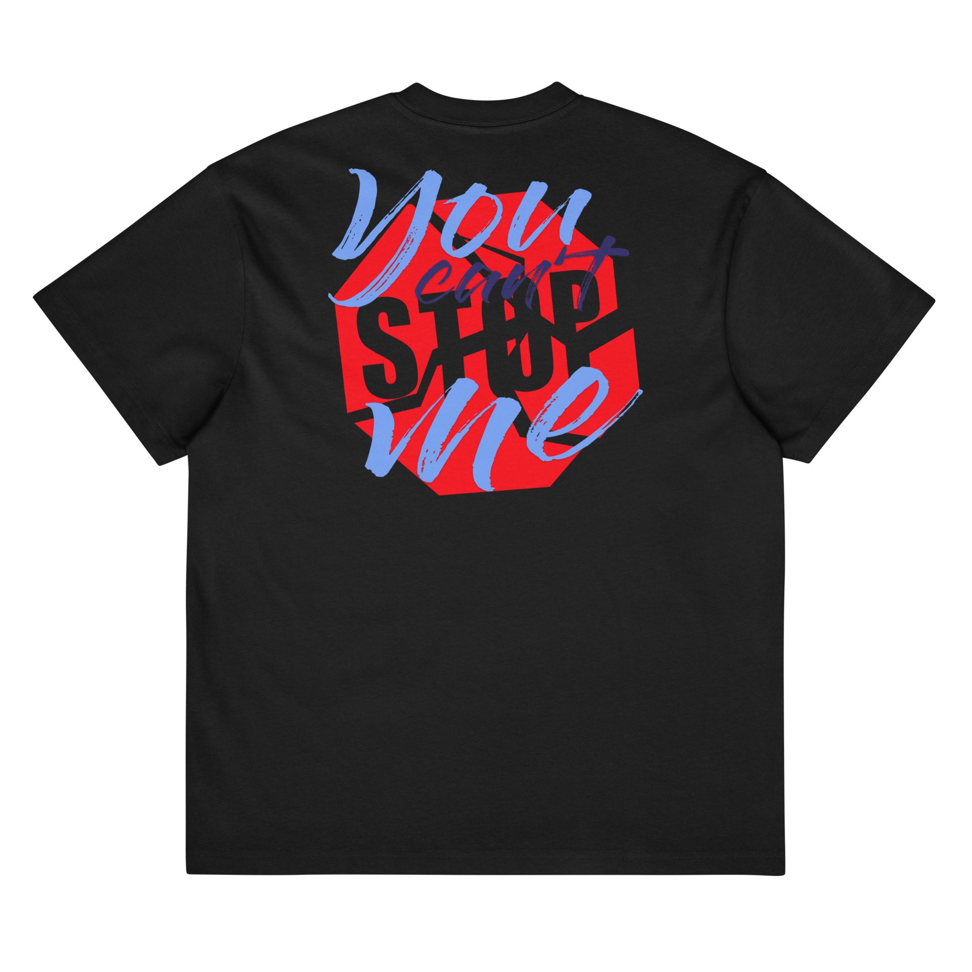 Unisex Box “You Can’t Stop Me” t-shirt in black back from One Believer — Christian tee inspiring courage, confidence, and faith.