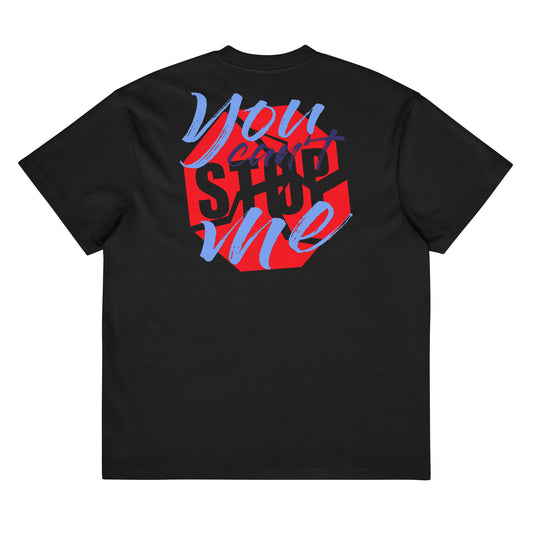 Unisex Box “You Can’t Stop Me” t-shirt in black back from One Believer — Christian tee inspiring courage, confidence, and faith.