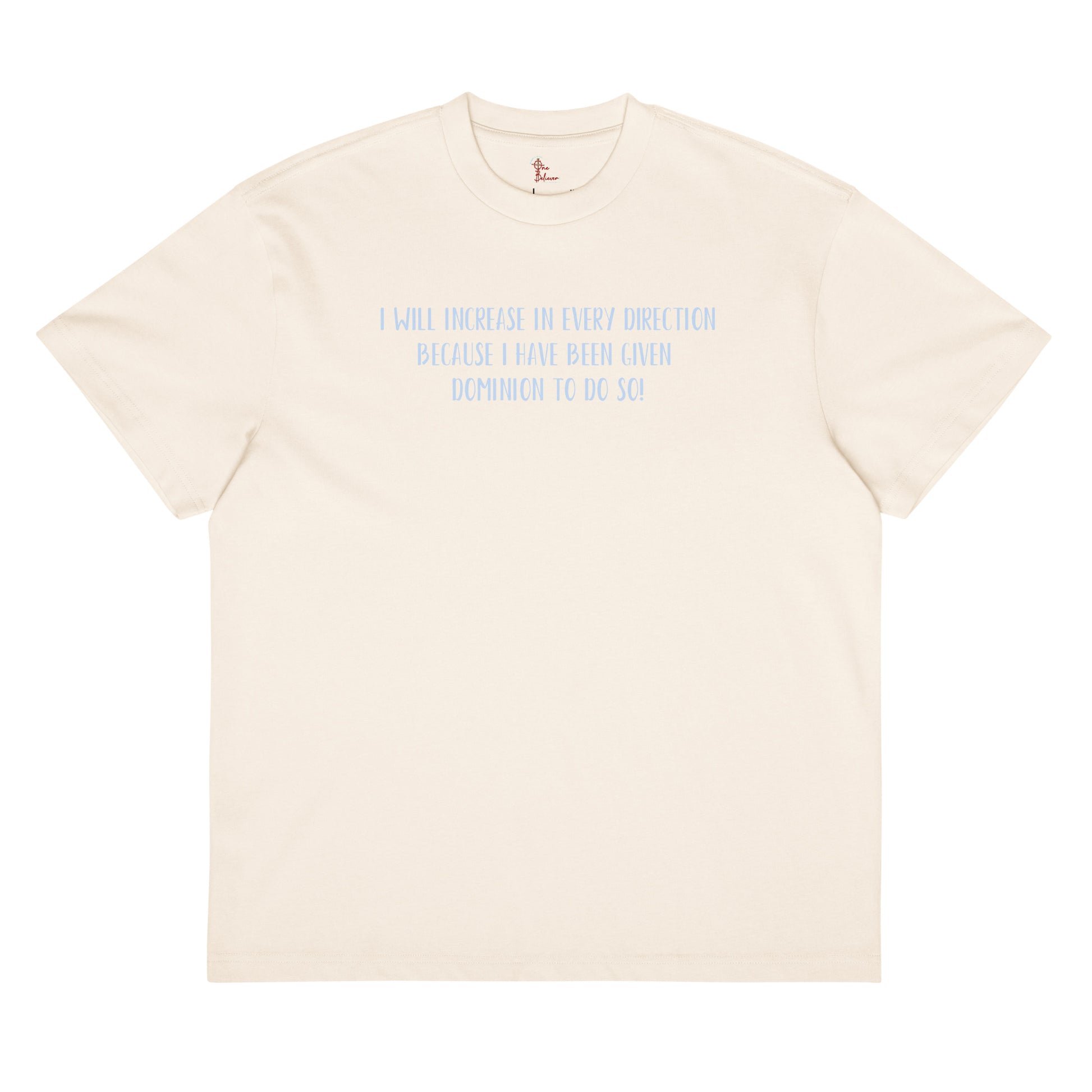 Unisex Box “You Can’t Stop Me” t-shirt in vintage white front from One Believer — Christian tee inspiring courage, confidence, and faith.