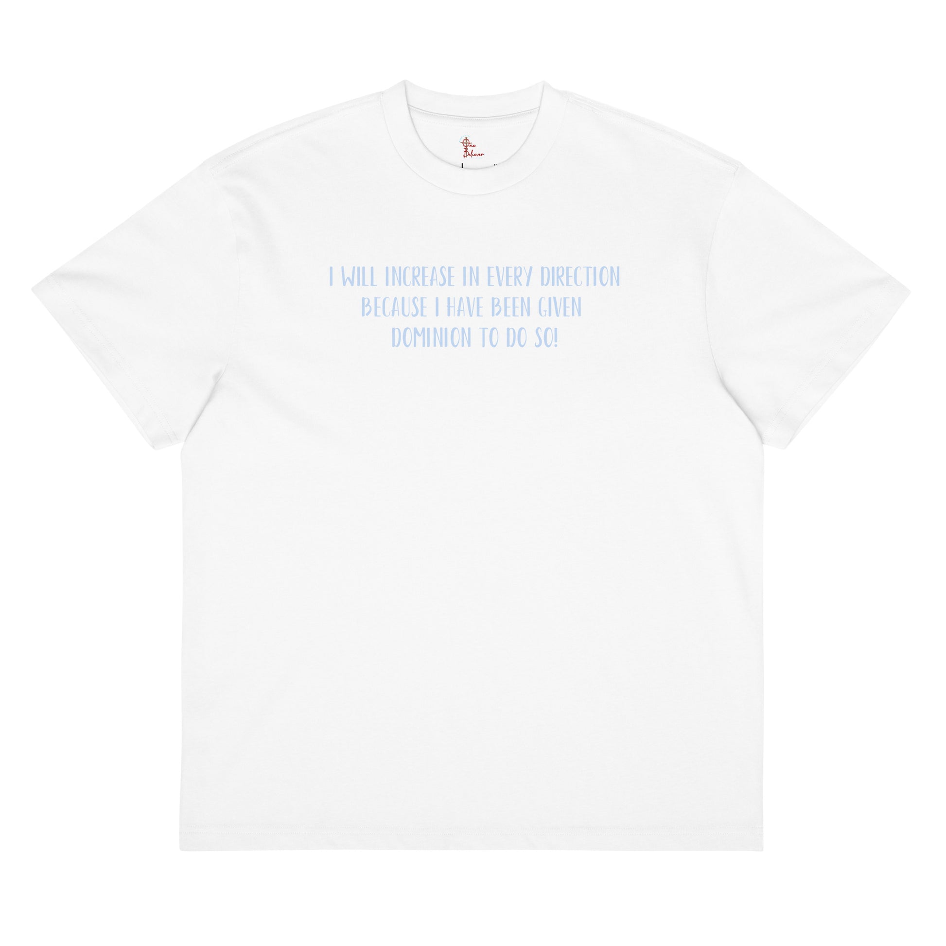 Unisex Box “You Can’t Stop Me” t-shirt in white front from One Believer — Christian tee inspiring courage, confidence, and faith.